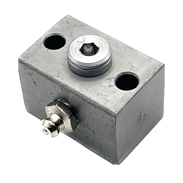 grease block with 1 outlet, 18BSP thread, and grease nipple, designed for efficient grease distribution in lubrication systems