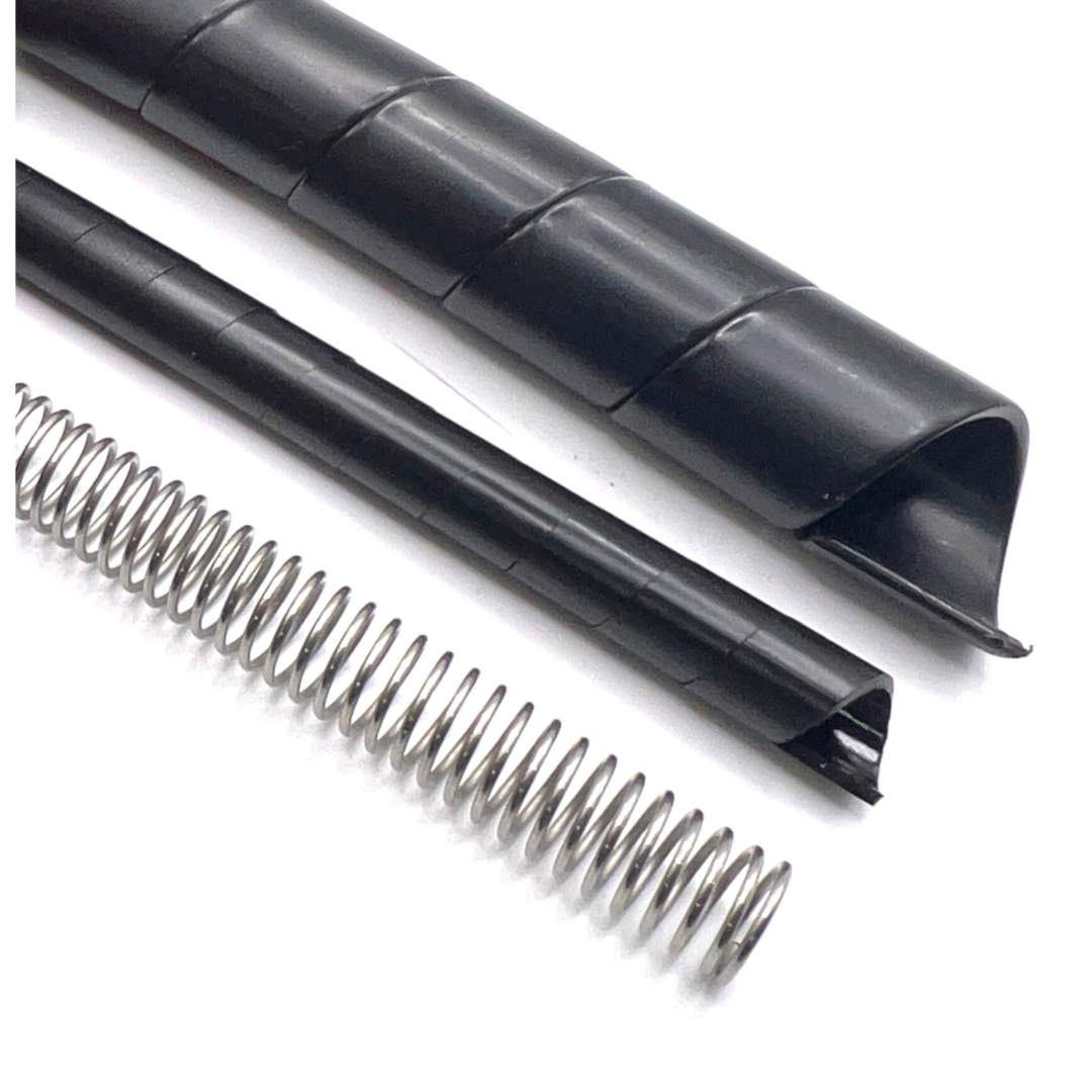 Spiral Hose Guard designed to provide durable protection against abrasion and wear for grease lines, ideal for securing and extending the lifespan of hoses in industrial environments.