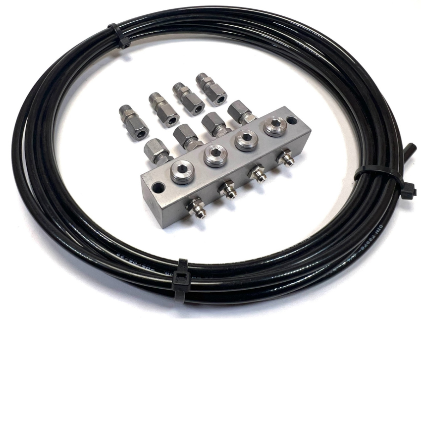 GKNT4-XXX Remote Grease Kit – 4 Outlet Kit with Anchor Block and ...