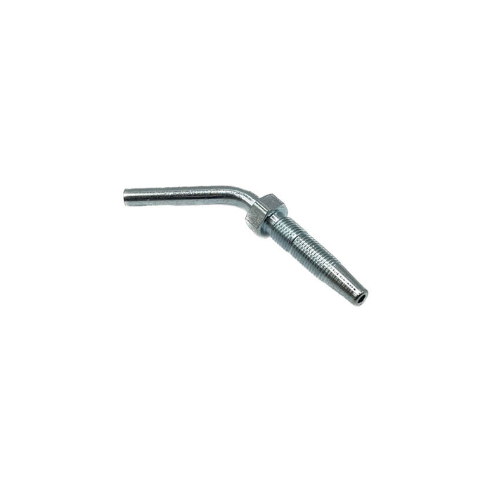 45-degree hose stud, 6mm for 11mm hose, dimensions 22mm x 45mm, suitable for angled grease line installations