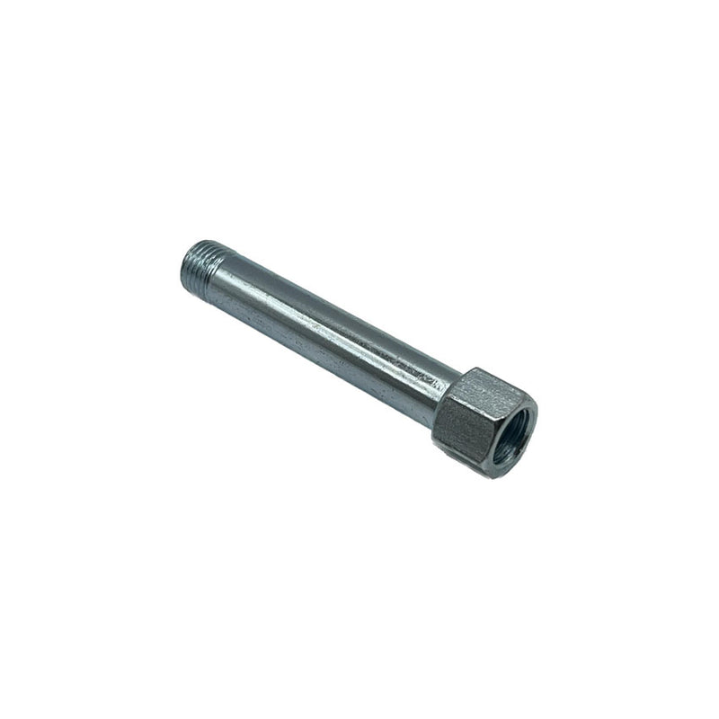 85mm straight extension for lubrication systems, offering a 1/4BSP male to 1/4BSP female connection for secure high-pressure use