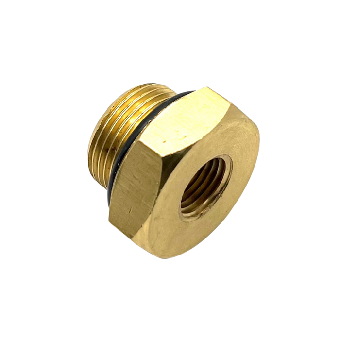 ATM22X14BSPBR - Brass Straight adaptor M22x1.5mm male x 1/4BSP female