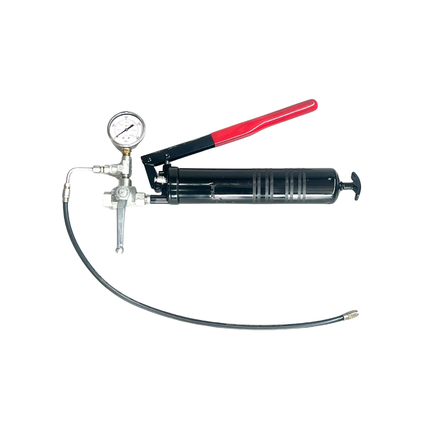 High Pressure test grease gun 450g with pressure gauge and relief valv ...