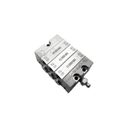  steel segmented grease divider with 6 outlets, used for grease distribution in complex lubrication setups